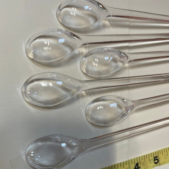 Vintage Plastic‎ Cherry Top Swizzle Spoons Stir Sticks Set of 6 – 8" - Picture 4 of 4